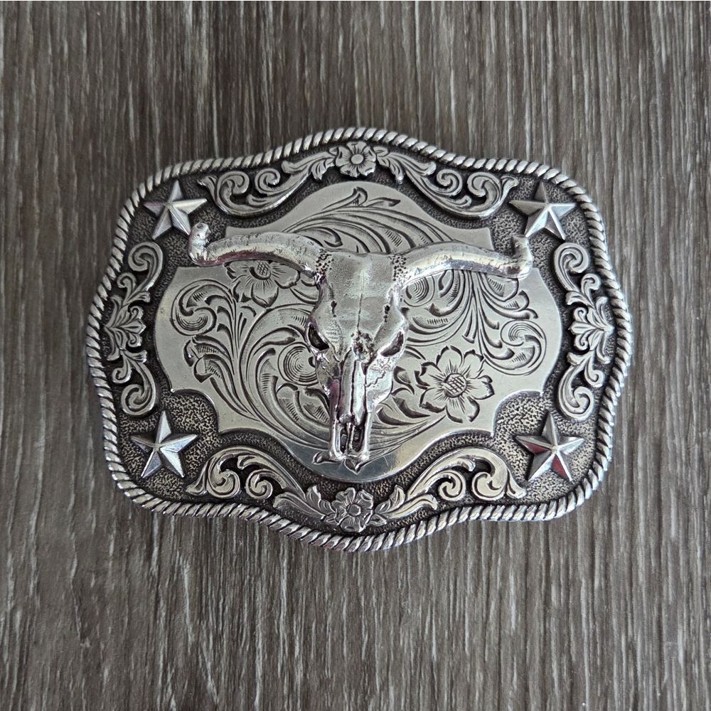 Nocona Steerhead with Stars Belt Buckle